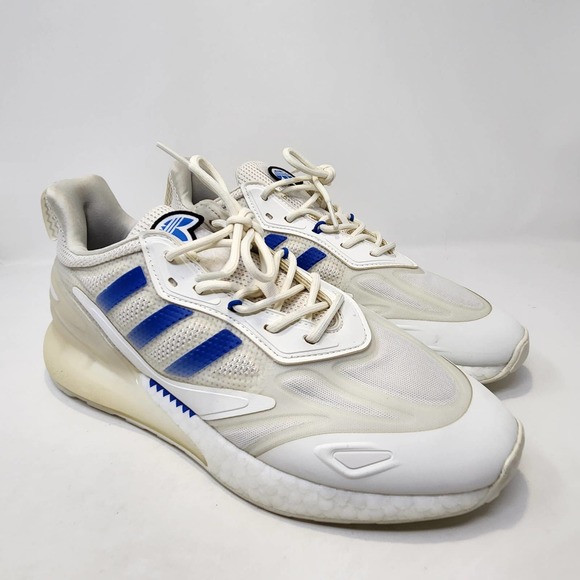 Adidas Originals ZX 2K Boost 2.0 Running Shoes Mens 9.5 White Blue Athletic Low main image 4